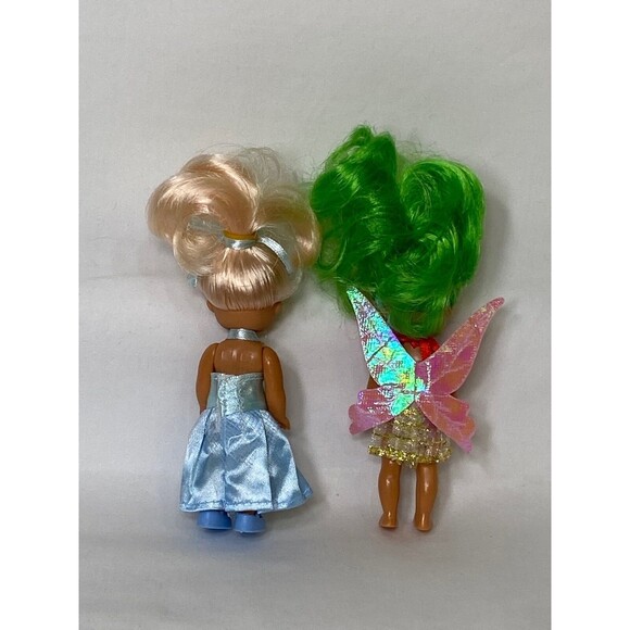 Toddler Doll Lot Fairy Wings Dolgen Denim Shortall Clothing Blonde Brunette - Picture 4 of 13